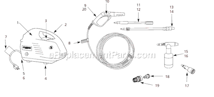 Page C Diagram and Parts List for PW1345B  Campbell Hausfeld Pressure Washer